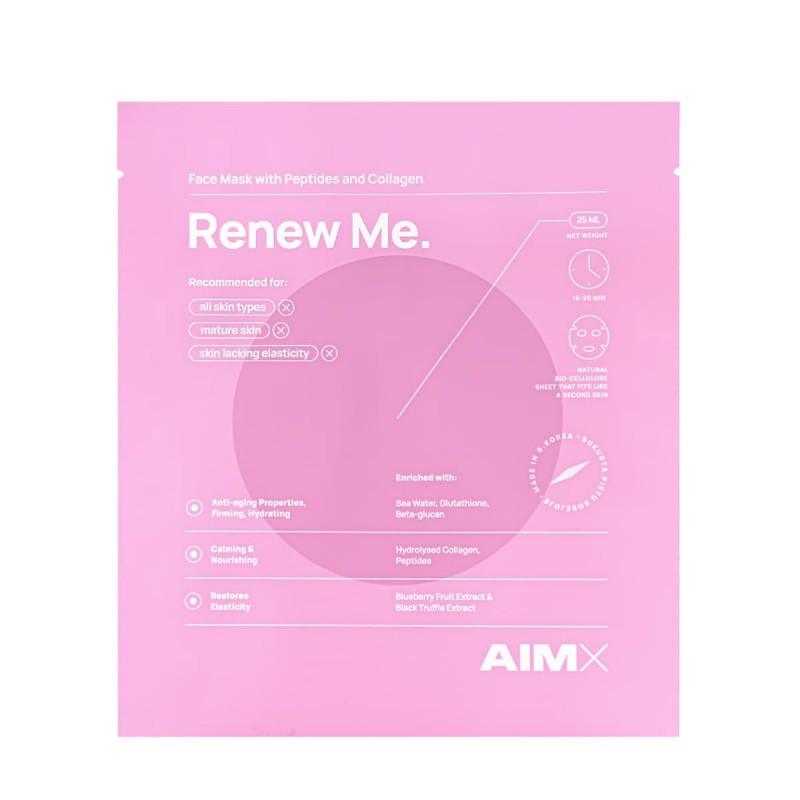 Sheet mask with peptides and collagen "Renew Me" 1 pc - Perfum Elite