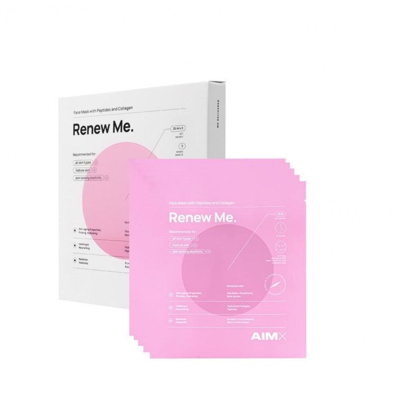 Sheet mask with peptides and collagen "Renew Me" 5 pcs (box) - Perfum Elite
